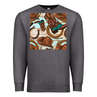 Charcoal Heather cowboy western seamless pattern Premium Sweatshirt - BundleAndBundleShop