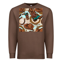 Chestnut cowboy western seamless pattern Premium Sweatshirt - BundleAndBundleShop