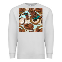 Dove Grey cowboy western seamless pattern Premium Sweatshirt - BundleAndBundleShop