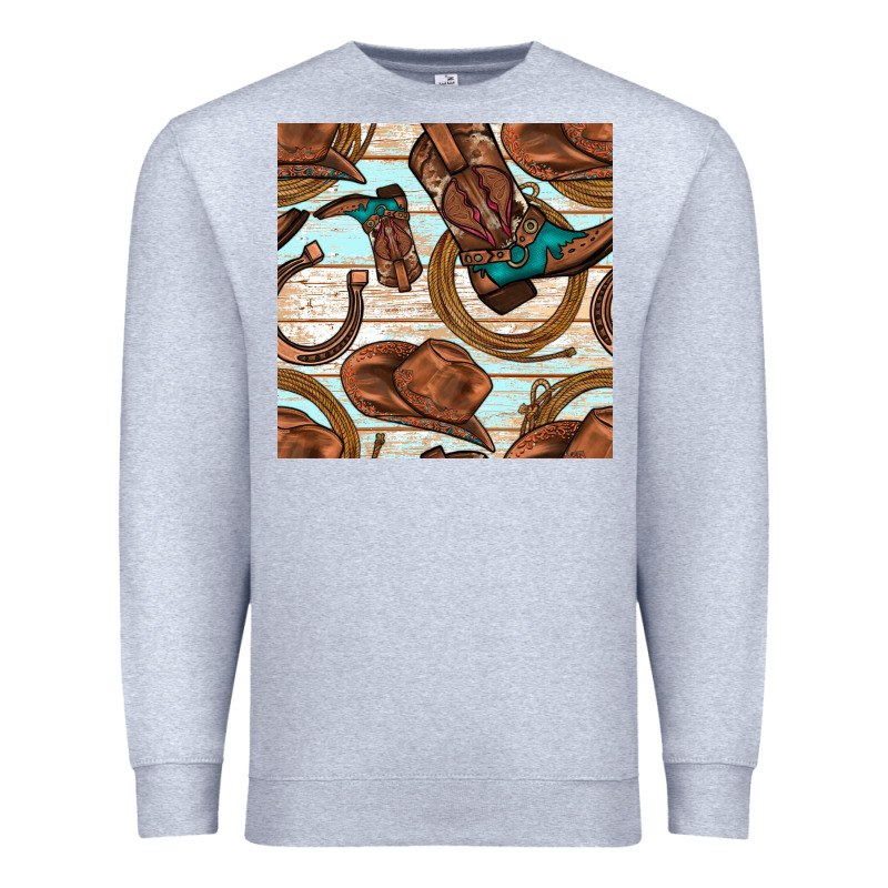Cowboy Western Seamless Pattern Premium Sweatshirt by BundleAndBundleShop | Teevron