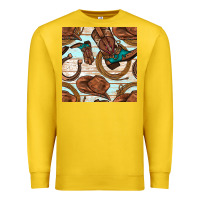 Lemon cowboy western seamless pattern Premium Sweatshirt - BundleAndBundleShop