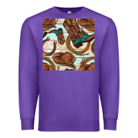 Purple cowboy western seamless pattern Premium Sweatshirt - BundleAndBundleShop