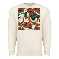 Sandshell cowboy western seamless pattern Premium Sweatshirt - BundleAndBundleShop