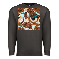 Smoke cowboy western seamless pattern Premium Sweatshirt - BundleAndBundleShop