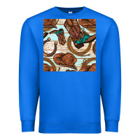 True Royal cowboy western seamless pattern Premium Sweatshirt - BundleAndBundleShop