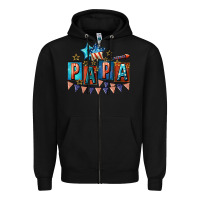 Black American Papa 4th of july Zipper Hoodie - CowGirlArtShop
