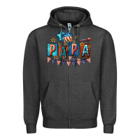 Charcoal Heather American Papa 4th of july Zipper Hoodie - CowGirlArtShop