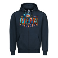 Navy American Papa 4th of july Zipper Hoodie - CowGirlArtShop