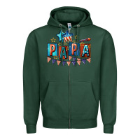 Sports Green American Papa 4th of july Zipper Hoodie - CowGirlArtShop