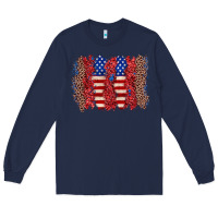 Navy 4th of july brushstroke Long Sleeve Tee - Zillion Design Studio