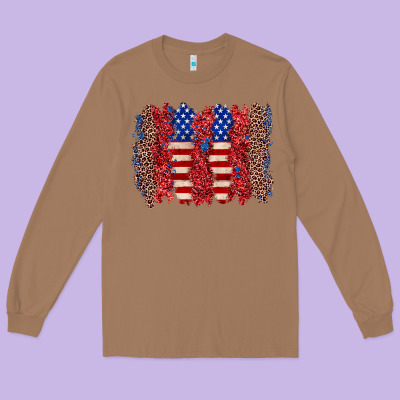 4th Of July Brushstroke Long Sleeve Tee Designed By Zillion Design Studio