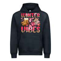 Navy pink winter vibes Urban Hoodie - MaliasSmallBusiness
