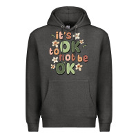 Charcoal Heather it's ok to not be ok Premium Hoodie - MaliasSmallBusiness