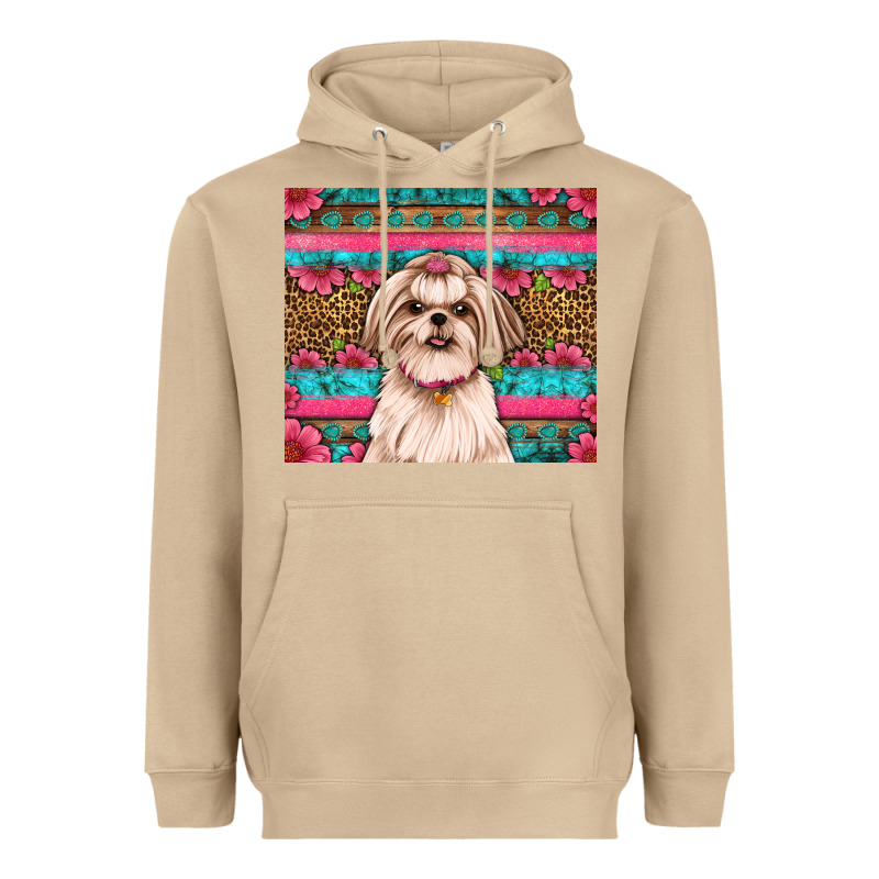 Shih Tzu Floral Tumbler Heavyweight Hoodie by JahusDesignShop | Teevron