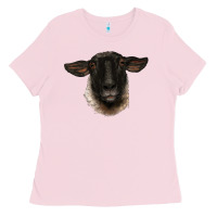 Bubblegum Pink suffolk ewe head Ladies Tee - BarkalooDesign