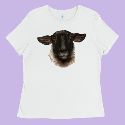 Suffolk Ewe Head Ladies Tee Designed By Barkaloodesign