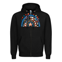 Black American rainbow 4th of july Zipper Hoodie - CowGirlArtShop