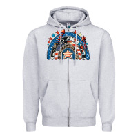 American Rainbow 4th Of July Zipper Hoodie | Teevron