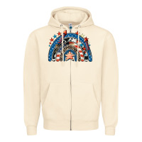 Sandshell American rainbow 4th of july Zipper Hoodie - CowGirlArtShop