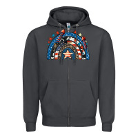 Smoke American rainbow 4th of july Zipper Hoodie - CowGirlArtShop