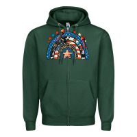 Sports Green American rainbow 4th of july Zipper Hoodie - CowGirlArtShop