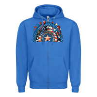 True Royal American rainbow 4th of july Zipper Hoodie - CowGirlArtShop