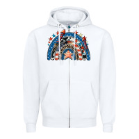 White American rainbow 4th of july Zipper Hoodie - CowGirlArtShop