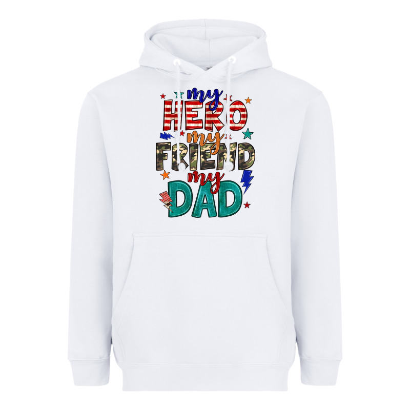 My Hero My Friend My Dad Heavyweight Hoodie by JahusDesignShop | Teevron