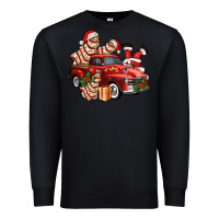 Black christmas tree cake with farm track and santa ado Premium Sweatshirt - AdoDesignShop