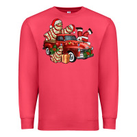 Cardinal christmas tree cake with farm track and santa ado Premium Sweatshirt - AdoDesignShop