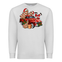 Dove Grey christmas tree cake with farm track and santa ado Premium Sweatshirt - AdoDesignShop