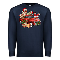 Navy christmas tree cake with farm track and santa ado Premium Sweatshirt - AdoDesignShop