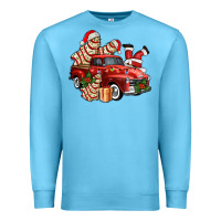 Ocean Blue christmas tree cake with farm track and santa ado Premium Sweatshirt - AdoDesignShop