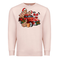 Pale Pink christmas tree cake with farm track and santa ado Premium Sweatshirt - AdoDesignShop