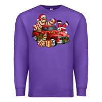 Purple christmas tree cake with farm track and santa ado Premium Sweatshirt - AdoDesignShop