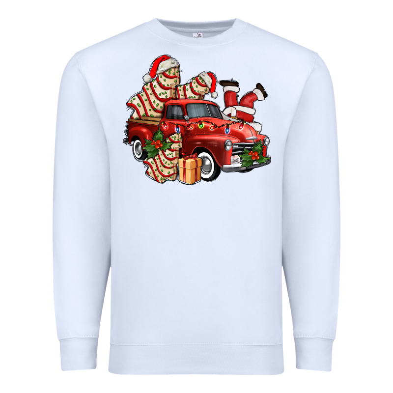 Christmas Tree Cake With Farm Track And Santa Ado Premium Sweatshirt by AdoDesignShop | Teevron