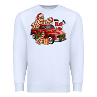 White christmas tree cake with farm track and santa ado Premium Sweatshirt - AdoDesignShop