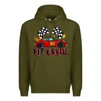 Army Green pit crew boys birthday race car Premium Hoodie - MaliasSmallBusiness