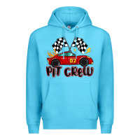 Ocean Blue pit crew boys birthday race car Premium Hoodie - MaliasSmallBusiness