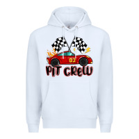 White pit crew boys birthday race car Premium Hoodie - MaliasSmallBusiness