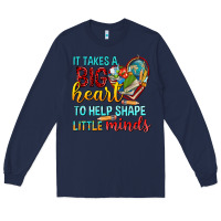 Navy big heart to help shape little minds tbw Long Sleeve Tee - texasbilliewilder