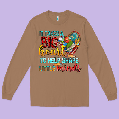 Big Heart To Help Shape Little Minds Tbw Long Sleeve Tee Designed By Texasbilliewilder