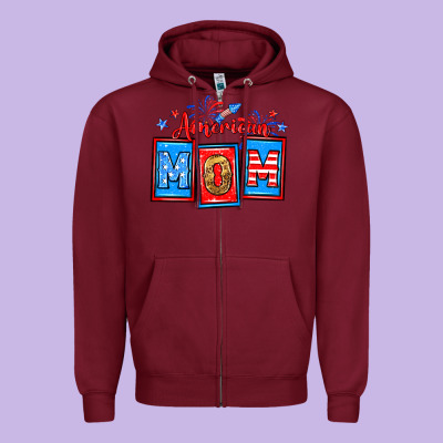 American Mom Zipper Hoodie Designed By Neo Western