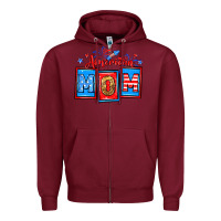 Burgundy American mom Zipper Hoodie - Neo Western