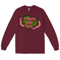 Burgundy valentine's day stuck on you heart sunflowers Long Sleeve Tee - RanaPortraitStore