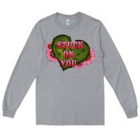 Heather Grey valentine's day stuck on you heart sunflowers Long Sleeve Tee - RanaPortraitStore