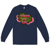 Navy valentine's day stuck on you heart sunflowers Long Sleeve Tee - RanaPortraitStore