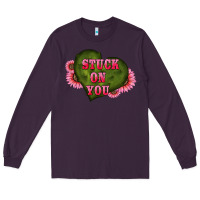 Plum valentine's day stuck on you heart sunflowers Long Sleeve Tee - RanaPortraitStore