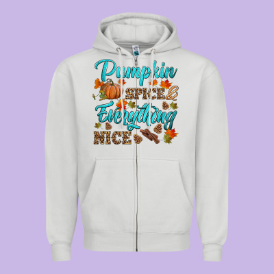 Pumpkin Spice Everything Nice Zipper Hoodie Designed By Hra Design Shop