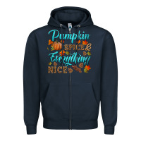 Navy pumpkin spice everything nice Zipper Hoodie - HRA Design Shop